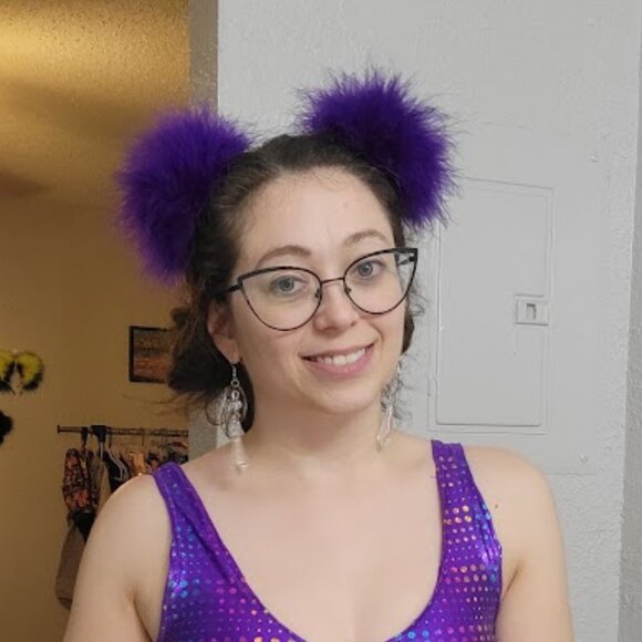 Britt's Blossoms Royal Purple Fluff Hair Clips - NEW - Picture 4 of 4